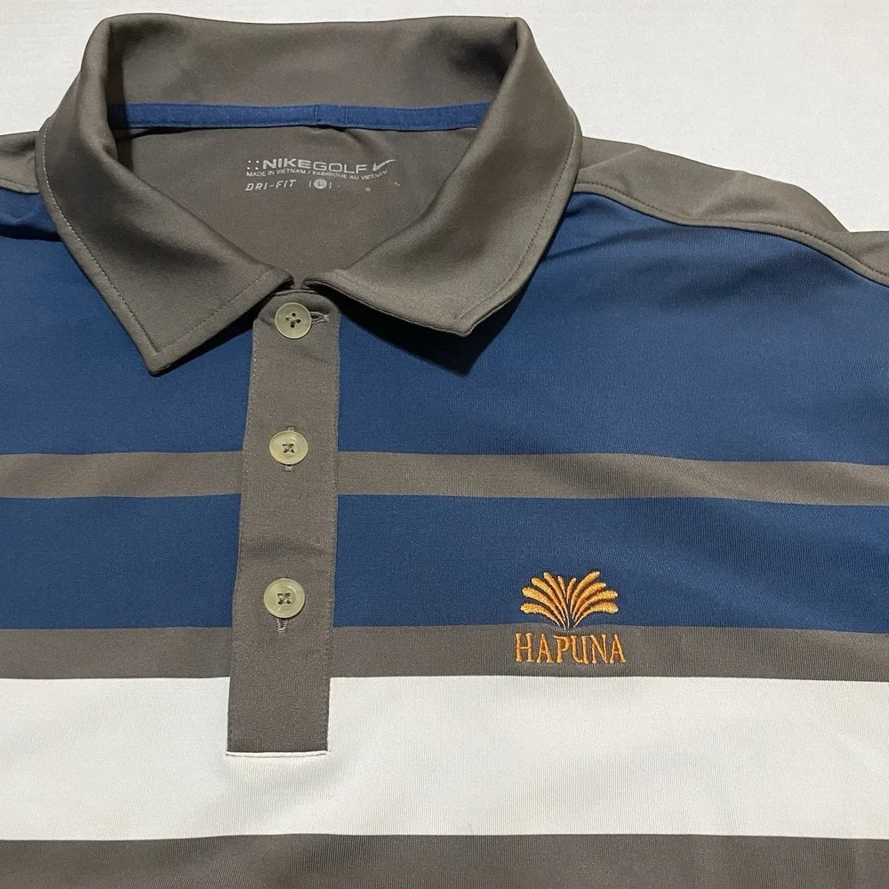 Nike Dri‎ Fit Short Sleeve Size Large Polo Brown Men's Performance Lightweight